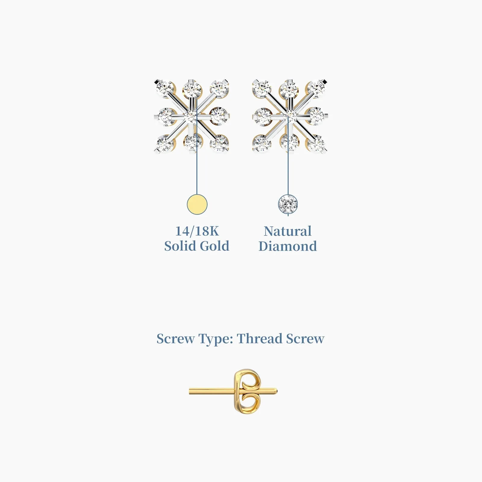 Striking Nakshatra diamond stud earrings