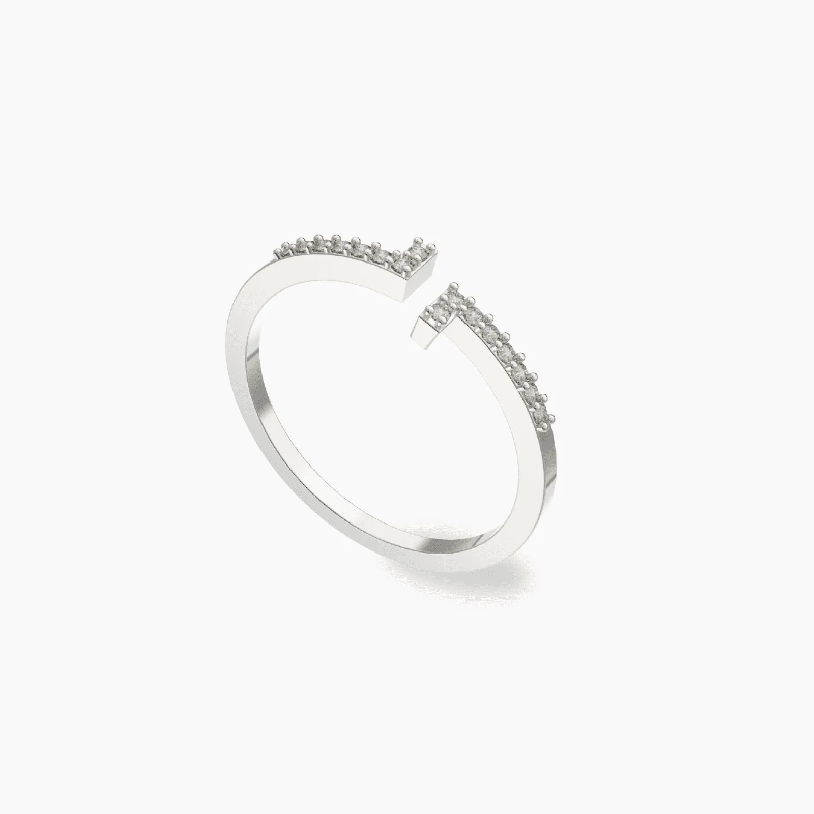 T White Gold Diamond Ring