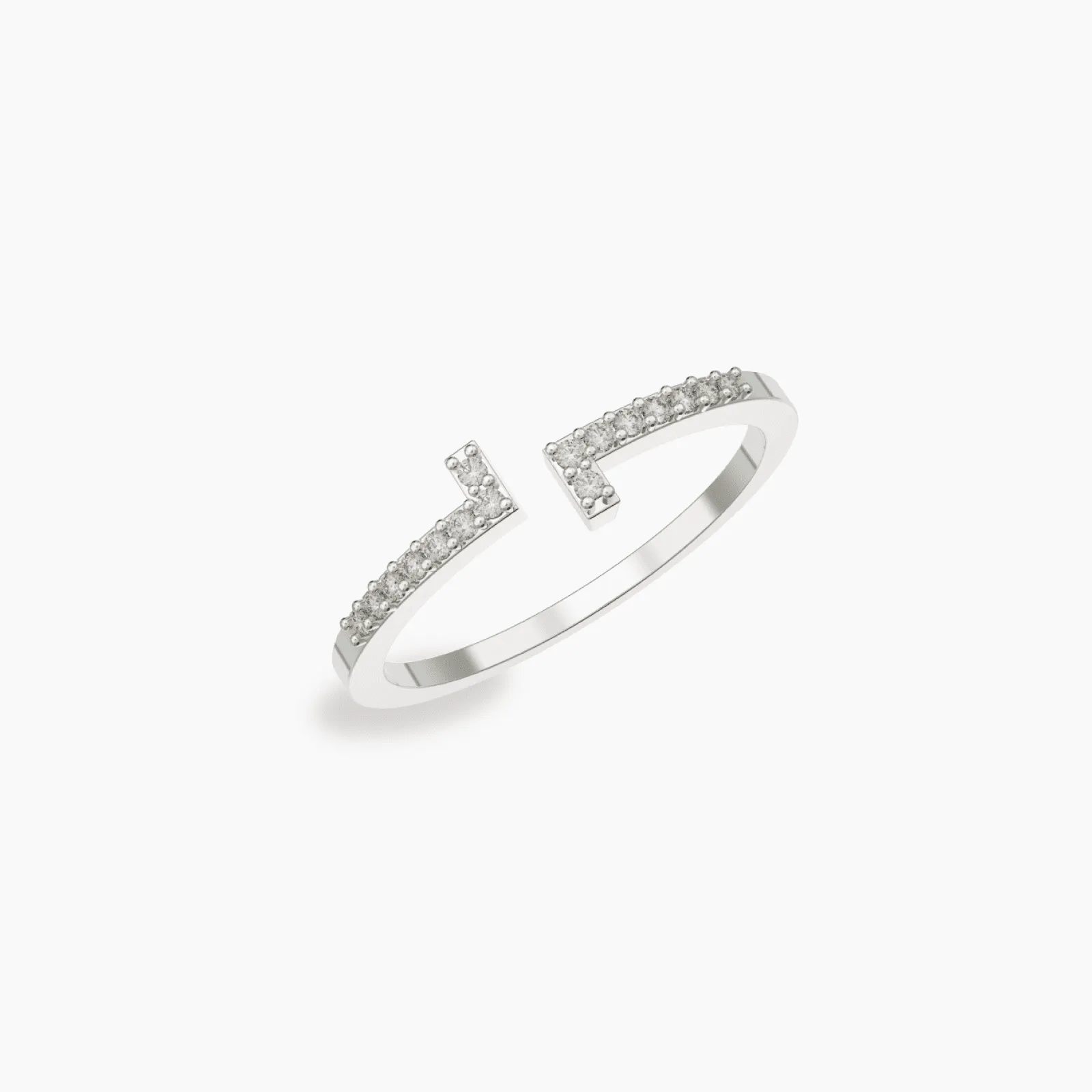 T White Gold Diamond Ring