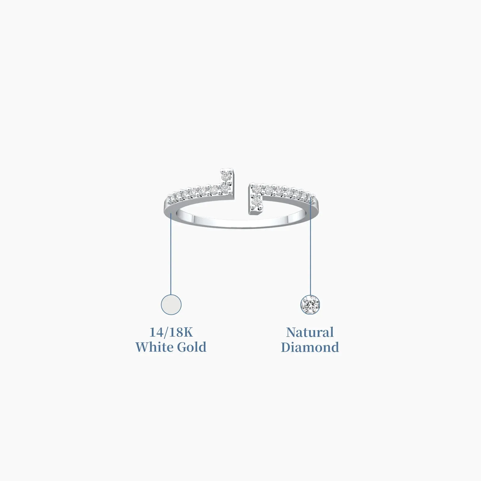 T White Gold Diamond Ring