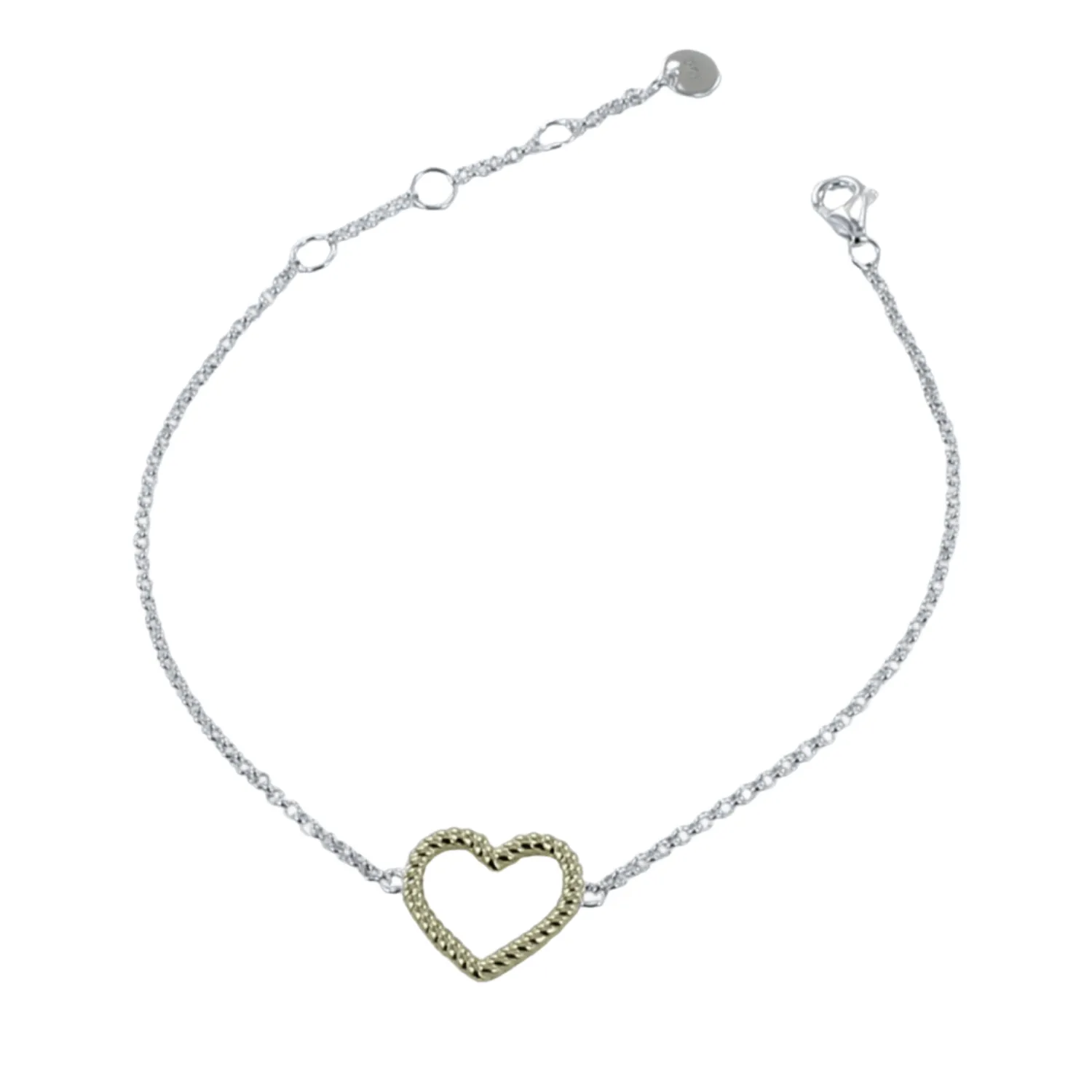 Twisted Heart Bracelet Gold