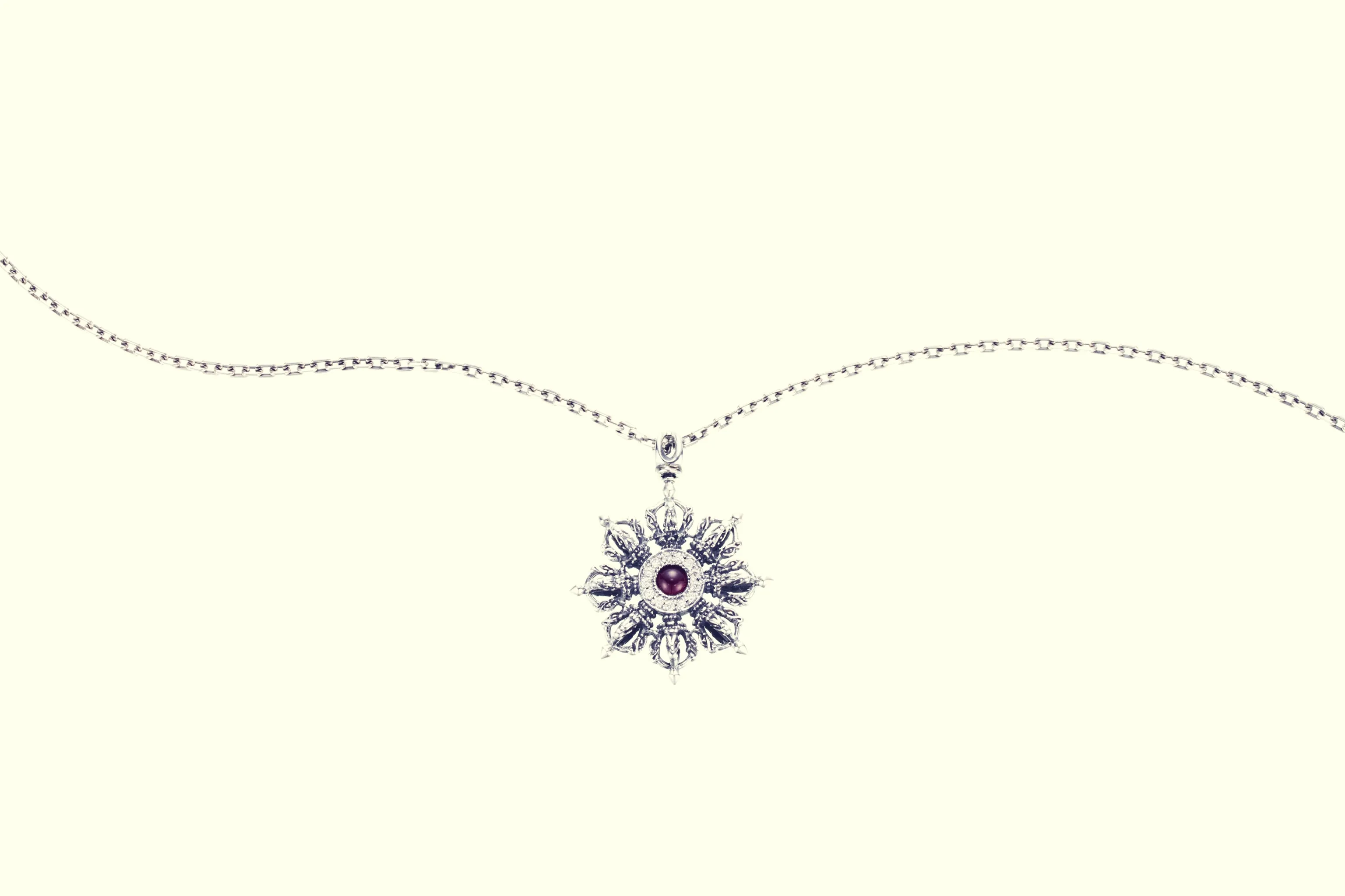 Wheel Dorje : S (Garnet) : Necklace Chain Set