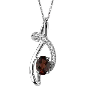 White Gold Garnet Pendant
