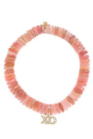 XO Pink Opal Charm Bracelet